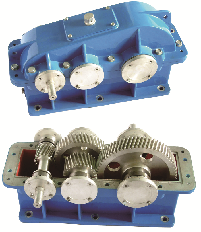 二級展開式圓柱齒輪減速器拆裝模型,全鋁制二級展開式減速器測繪模型